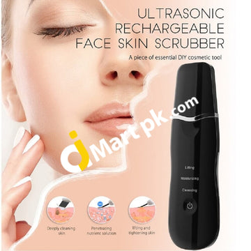 Ultrasonic Skin Scrubber Spatula Rechargeable Facial Cleaner Peeling Vibration Blackhead Removal